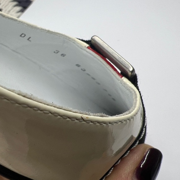 Lario Sz 36 Kitten Heel Patent Leather Ribbon Pointed Toe Slip On Mules Shoes - Picture 8 of 13